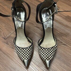 Michael Kors Black and Cream Patterned Heels